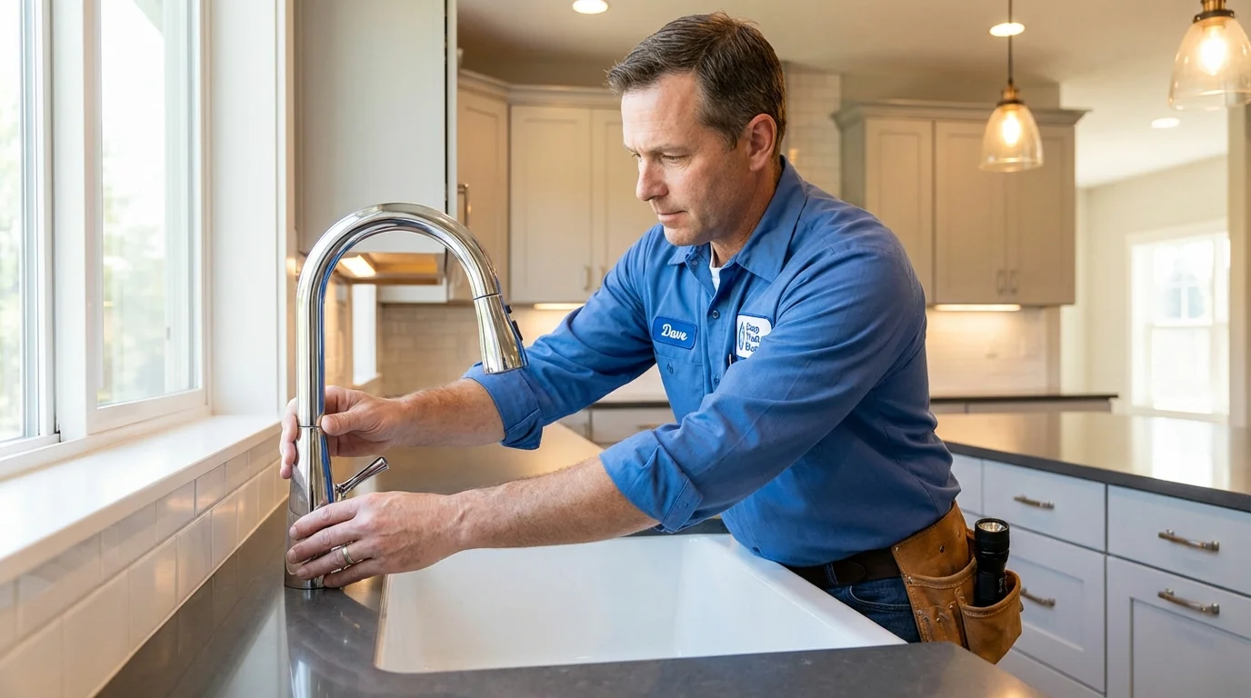 Kitchen faucet installation by Johns Plumbing LLC in Northwood